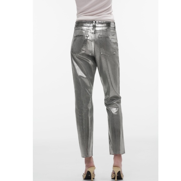 Zara TRF METALLIC WAXED JEANS - Picture 7 of 11
